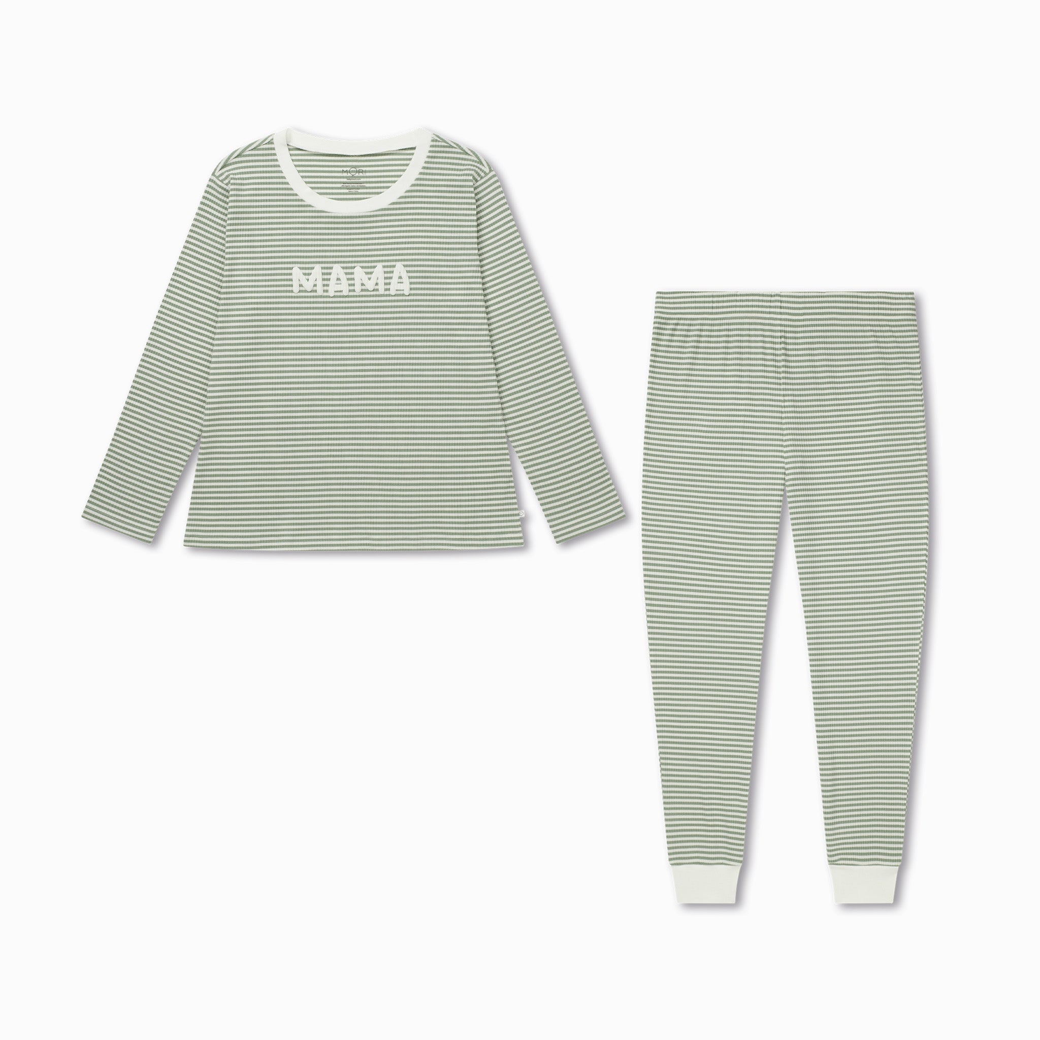 MatchingFamilyPJ_sage_stripe_mama_Sets