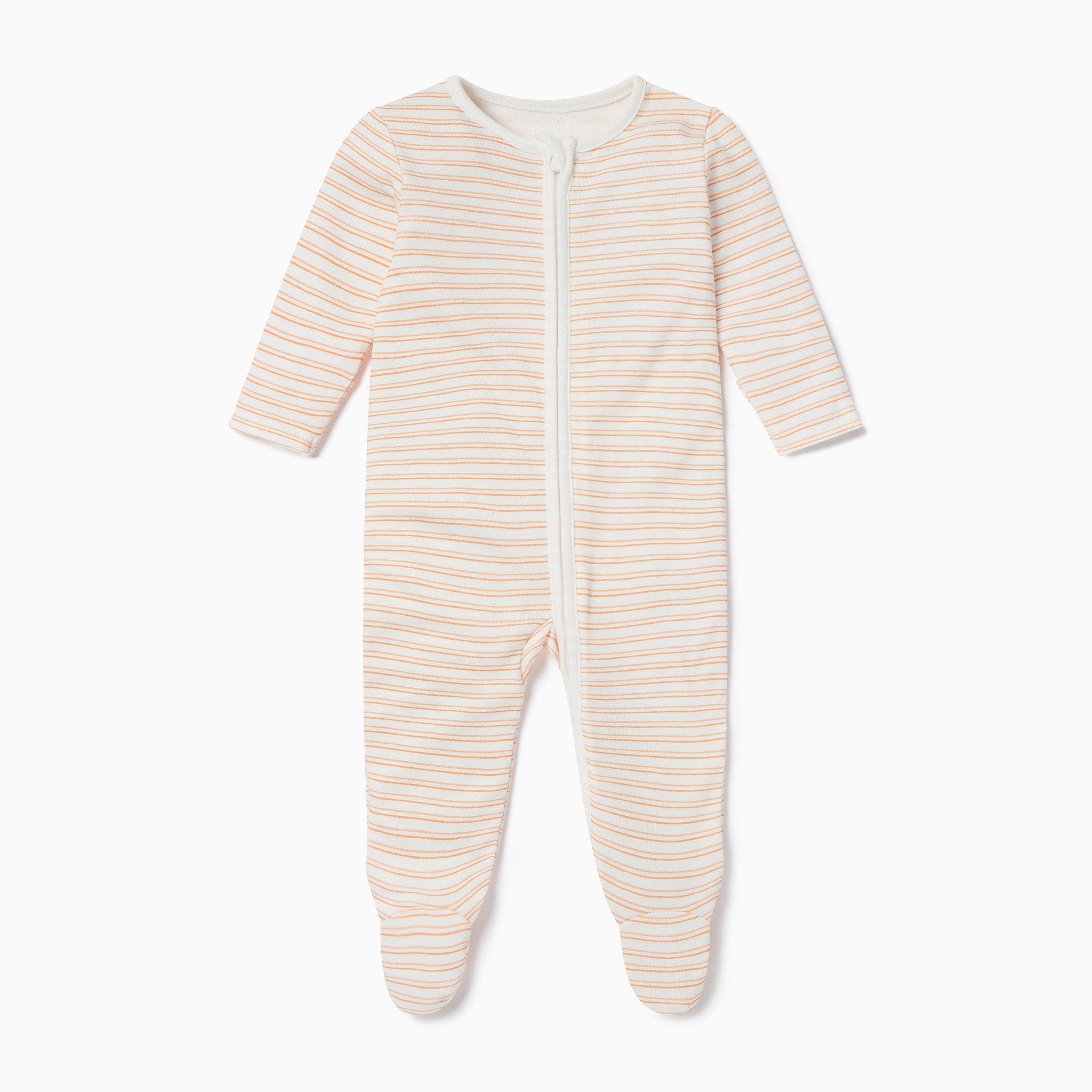 Orange_Stripe_2_way_zip_Sleepsuit_Front