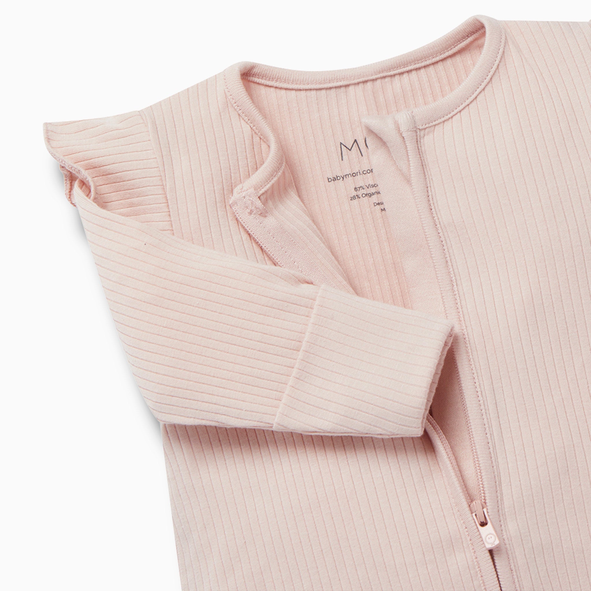 Ribbed_Frill_Clever_Zip_Sleepsuit_blush_top_detail